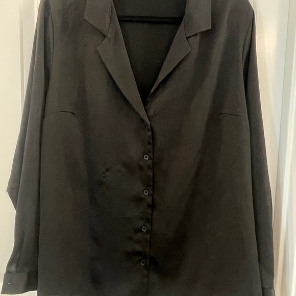 ASOS Women’s Relaxed Black Flowy Long Sleeve Shirt/Blouse Size 14 - Picture 1 of 6